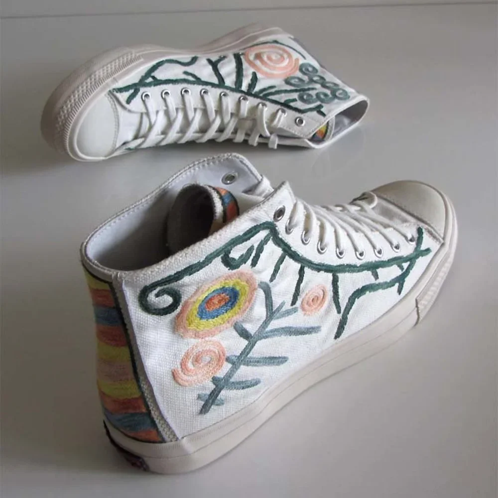 new VISVIM Skagway Canvas Embroidery high-top sneakers 11 - Picture 6 of 11
